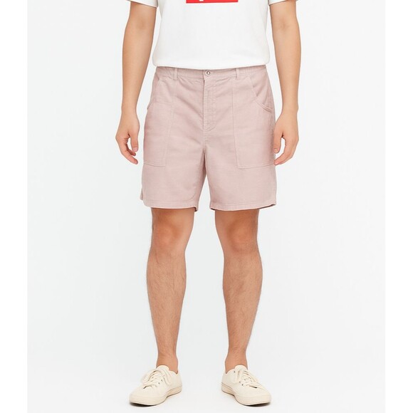 Uniqlo Men's Corduroy Utility Shorts 3XL Dusty Pink Elastic Waist Workwear Casua - Picture 1 of 6
